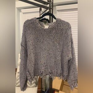 Super cute & comfy Grey Multicolor Speckled Knit Sweater